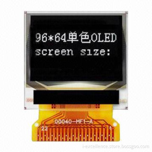 OLED Display 0.95-inch A/A Diagonal Size 96 x 64mm Dot Matrix and High Brightness, SPI/I2C Interface